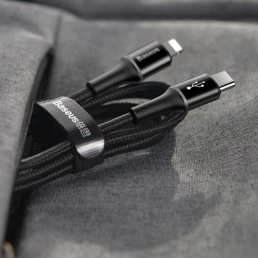 Baseus Halo  Quick Charge Apple Lightning Kabel 1m Zwart afbeelding 15