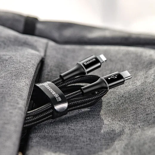 Baseus Halo  Quick Charge Apple Lightning Kabel 1m Zwart afbeelding 6