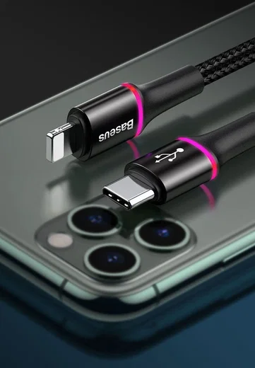 Baseus Halo  Quick Charge Apple Lightning Kabel 1m Zwart afbeelding 9