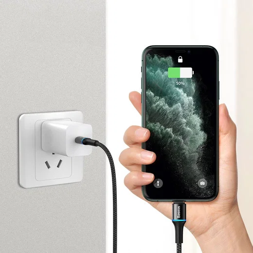Baseus Halo  Quick Charge Apple Lightning Kabel 1m Zwart afbeelding 10