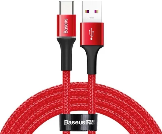 Baseus Halo Series Quick Charge USB-C Lichtgevende Kabel 2m Rood afbeelding 1