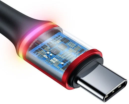 Baseus Halo Series Quick Charge USB-C Lichtgevende Kabel 2m Rood afbeelding 3