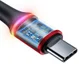 Baseus Halo Series Quick Charge USB-C Lichtgevende Kabel 2m Rood afbeelding 3