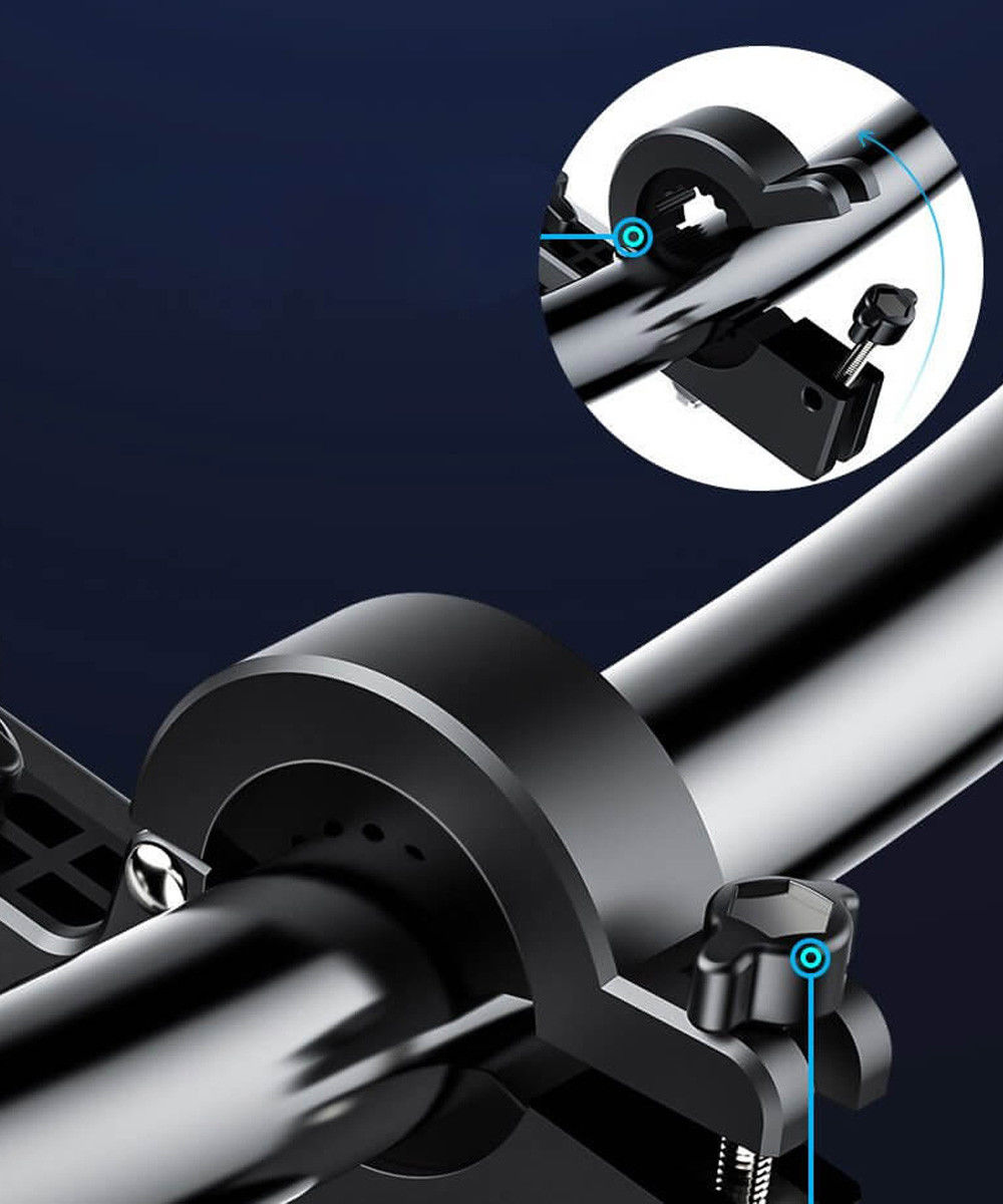 Baseus Knight Telefoonhouder Fiets/Motor/Scooter Stuur/Spiegel Zilver afbeelding 12