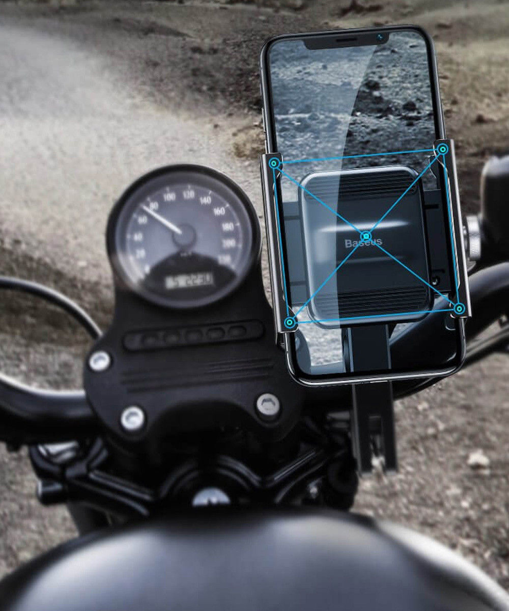 Baseus Knight Telefoonhouder Fiets/Motor/Scooter Stuur/Spiegel Zilver afbeelding 8