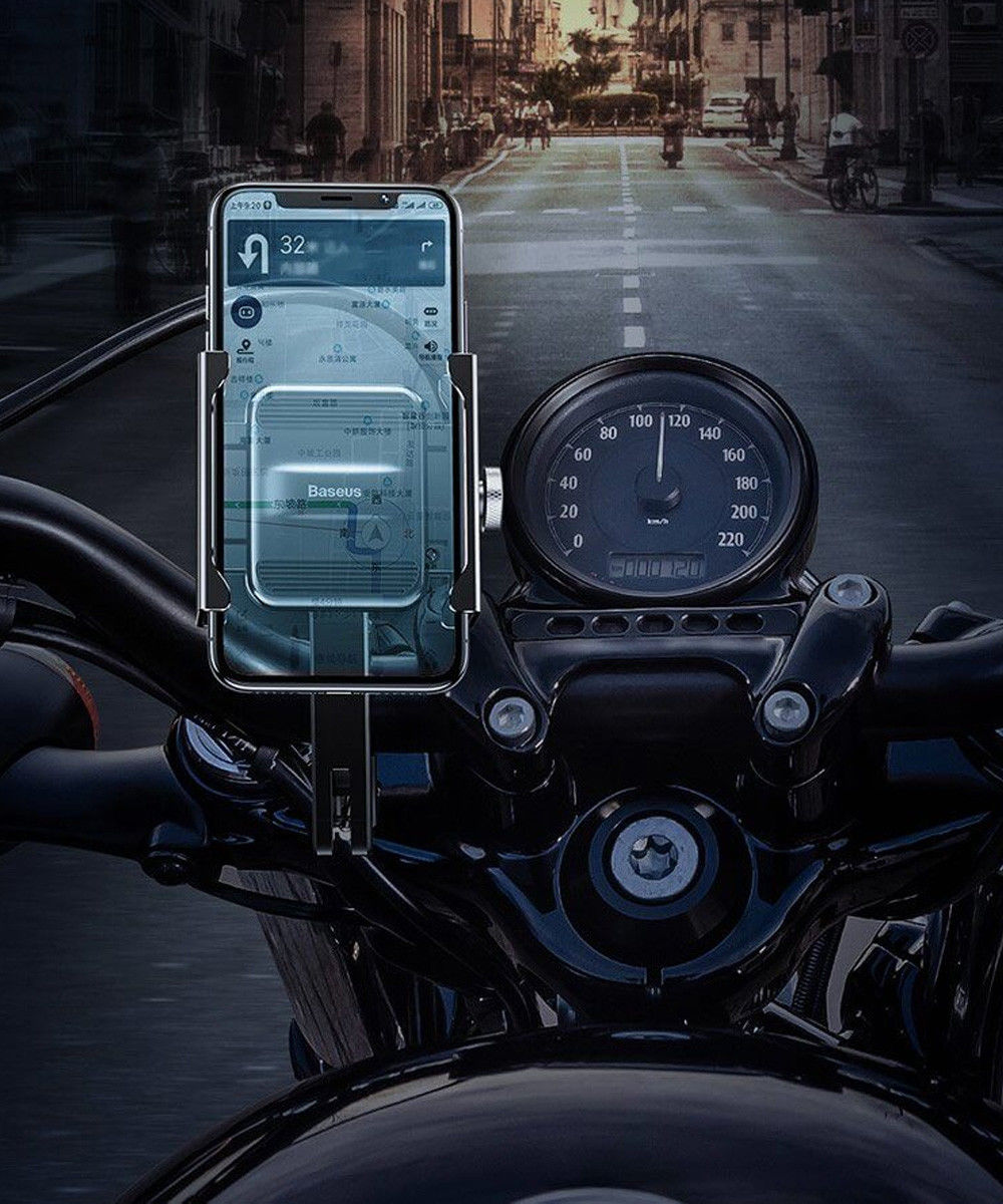 Baseus Knight Telefoonhouder Fiets/Motor/Scooter Stuur/Spiegel Zilver afbeelding 9