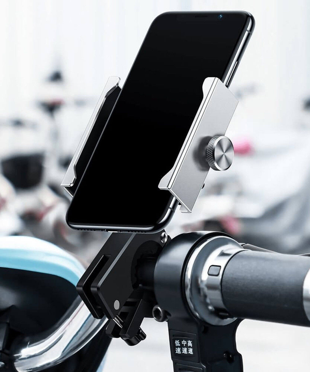 Baseus Knight Telefoonhouder Fiets/Motor/Scooter Stuur/Spiegel Zilver afbeelding 2