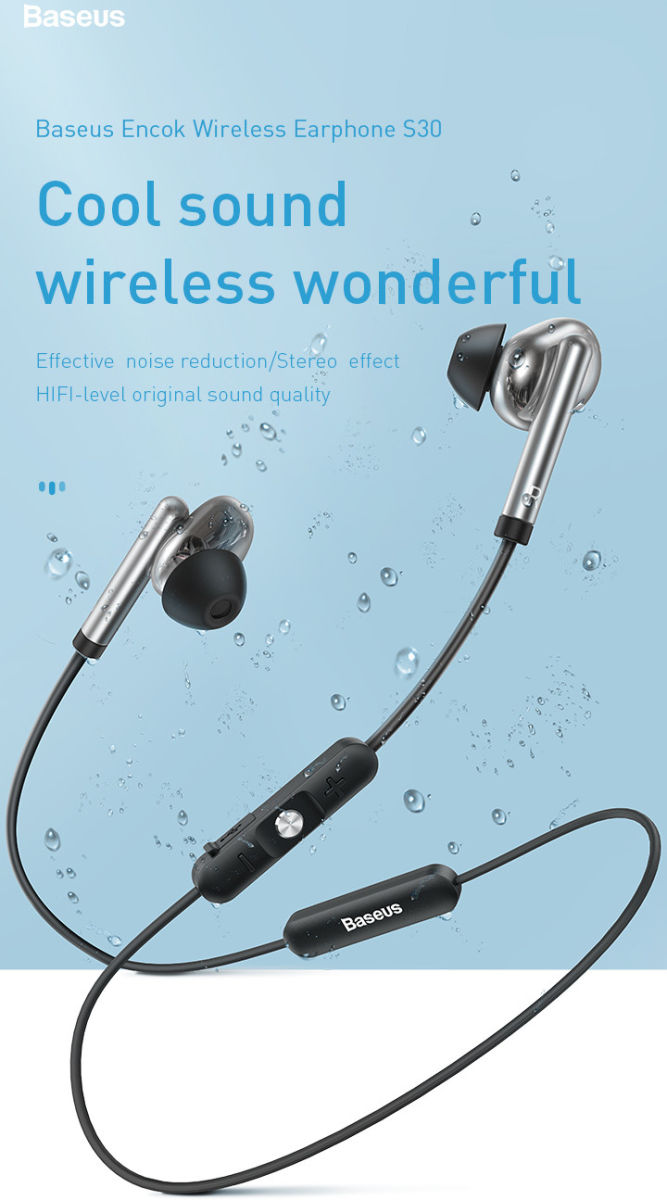 Baseus Encok S30 Draadloze Waterbestendige Headset Zwart afbeelding 2