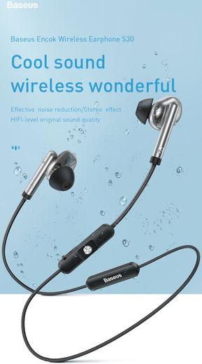 Baseus Encok S30 Draadloze Waterbestendige Headset Zwart afbeelding 2