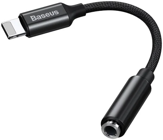 Baseus iP Lightning naar 3.5mm Jack Zwart afbeelding 2