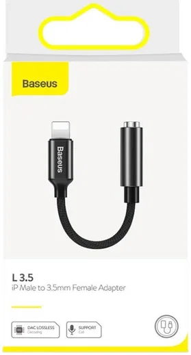 Baseus iP Lightning naar 3.5mm Jack Zwart afbeelding 4