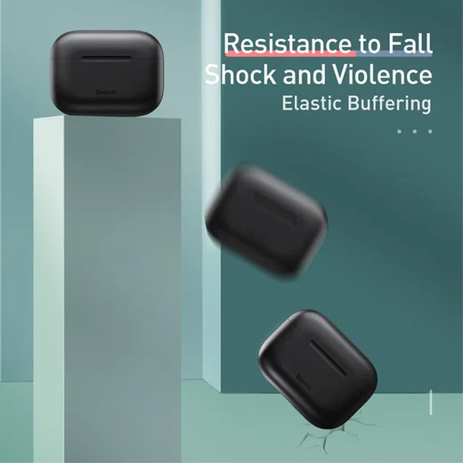 Baseus Ultradun Siliconen Apple AirPods Pro Hoesje Zwart afbeelding 5
