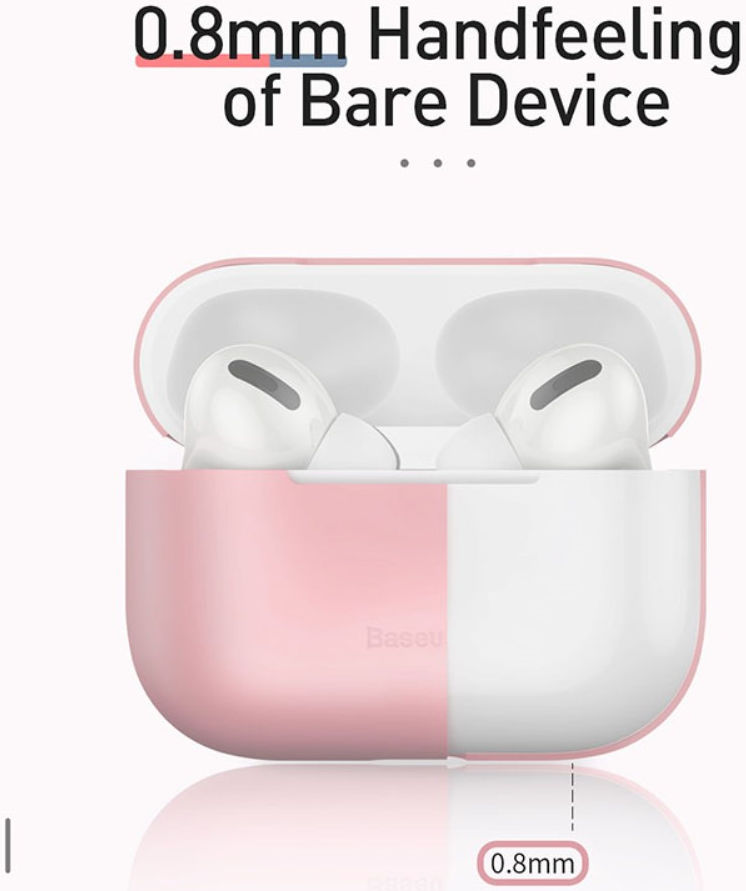 Baseus Ultradun Siliconen Apple AirPods Pro Hoesje Roze afbeelding 3