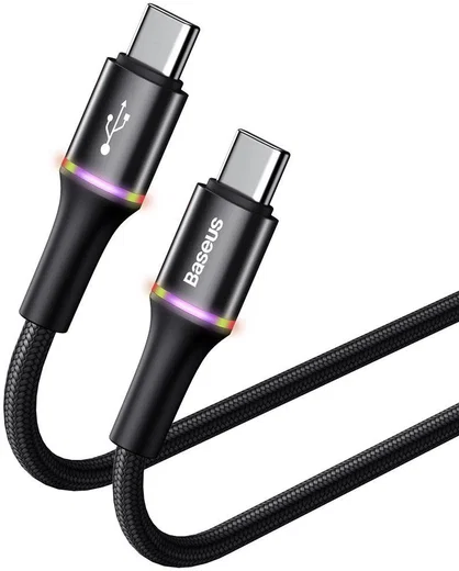 Baseus Halo Series Quick Charge USB-C naar USB-C Kabel 1m Zwart afbeelding 3