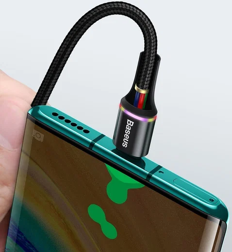 Baseus Halo Series Quick Charge USB-C naar Lichtgevende Kabel 2m Zwart afbeelding 11