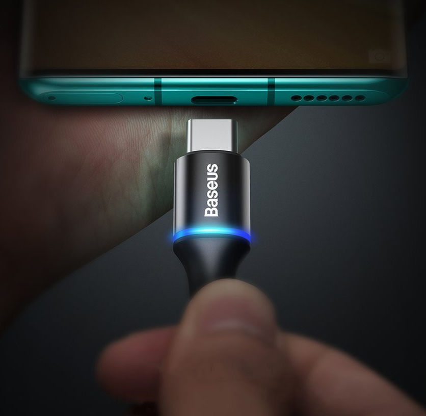 Baseus Halo Series Quick Charge USB-C naar Lichtgevende Kabel 2m Zwart afbeelding 8