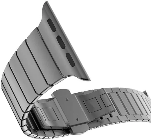 Apple Watch Bandje - 1-10/SE/Ultra 49/46/45/44/42MM - Schakelband RVS - Zwart afbeelding 4