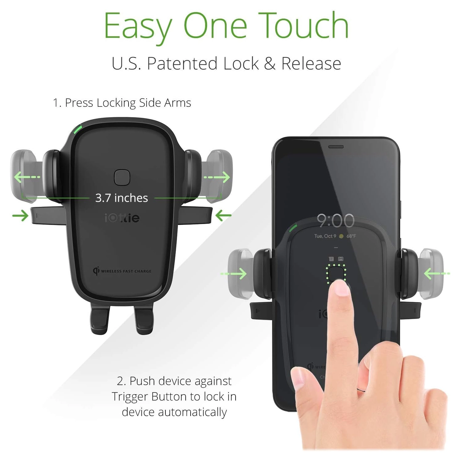 iOttie Easy One Telefoonhouder Auto Ventilatierooster/CD-Speler met Opladen 10W afbeelding 5