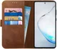 Rosso Deluxe Galaxy Note 10 Lite Hoesje Echt Leer Book Case Bruin afbeelding 1