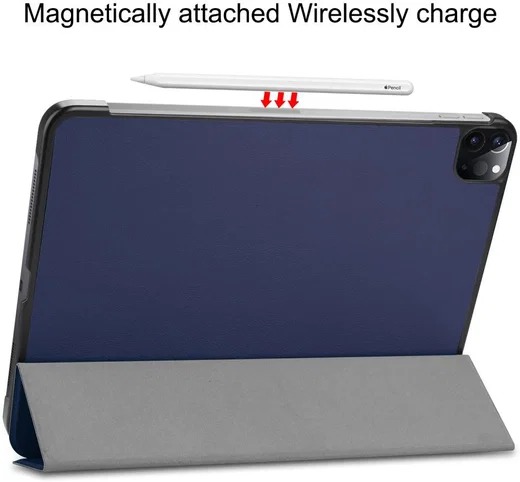 Apple iPad Pro 12.9 2018 / 2020 Tri-Fold Flip Case Blauw afbeelding 7