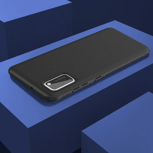 Samsung Galaxy A41 Hoesje Twill Slim Texture Back Cover Zwart afbeelding 8