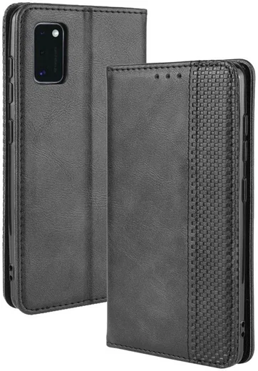 Samsung Galaxy A41 Vintage Portemonnee Hoesje Zwart afbeelding 2