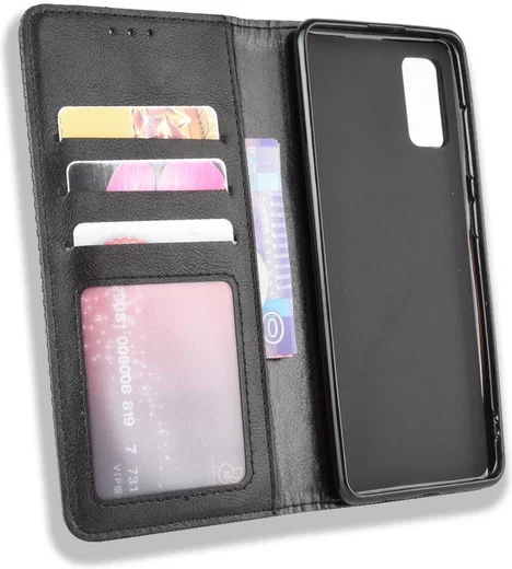 Samsung Galaxy A41 Vintage Portemonnee Hoesje Zwart afbeelding 7