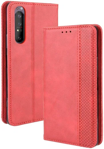 Sony Xperia 1 II Vintage Portemonnee Hoesje Rood afbeelding 2