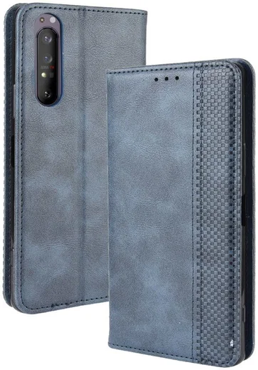 Sony Xperia 1 II Vintage Portemonnee Hoesje Blauw afbeelding 2