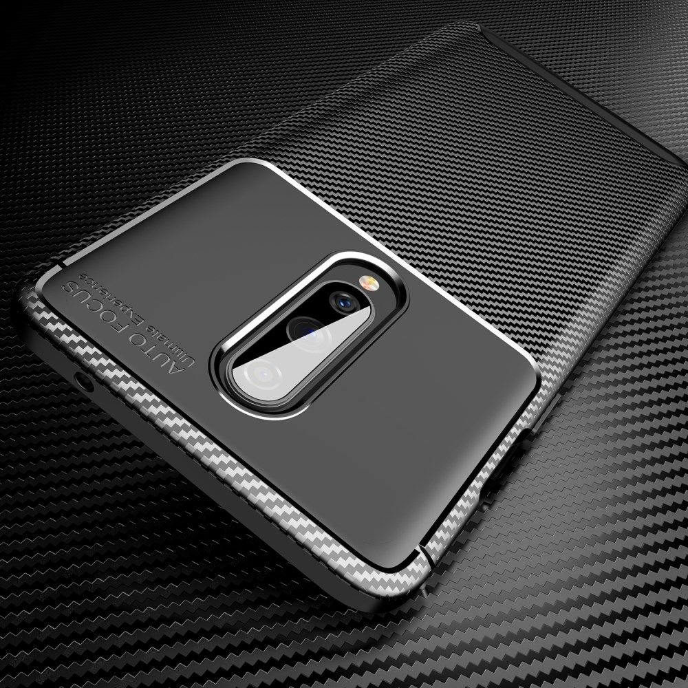 OnePlus 8 Geborsteld TPU Hoesje Zwart afbeelding 2