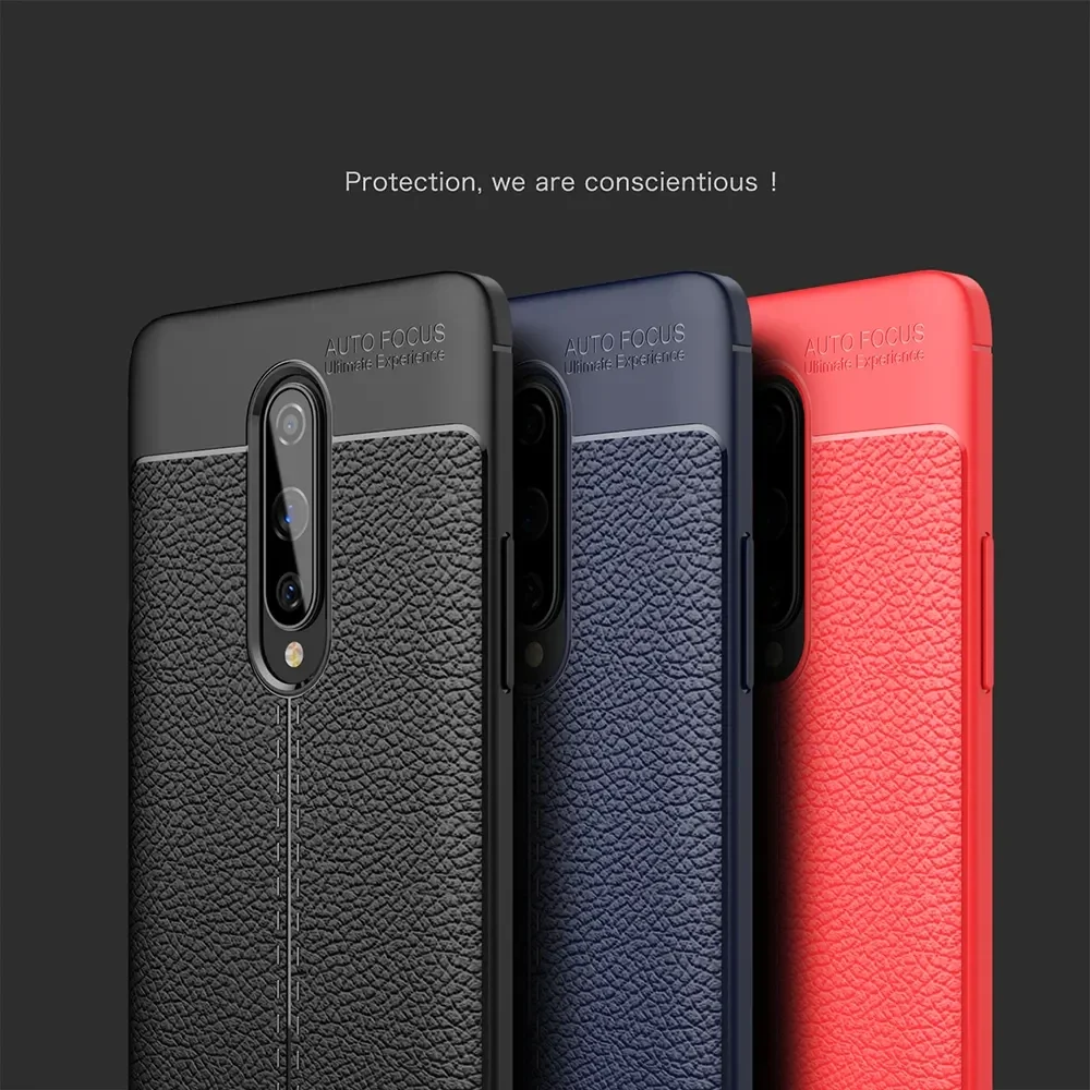 OnePlus 8 Hoesje TPU Leer Design Rood afbeelding 3