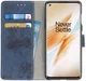 OnePlus 8 Vintage Portemonnee Stand Hoesje Blauw afbeelding 1