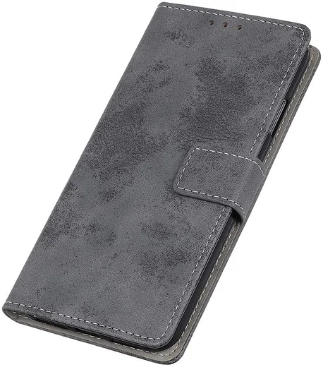 OnePlus 8 Vintage Portemonnee Stand Hoesje Grijs afbeelding 6