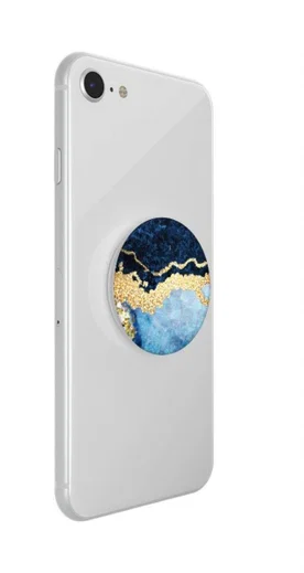 PopSockets X HappyCase PopGrip PopTop Greep en Standaard Blauw Marmer afbeelding 11