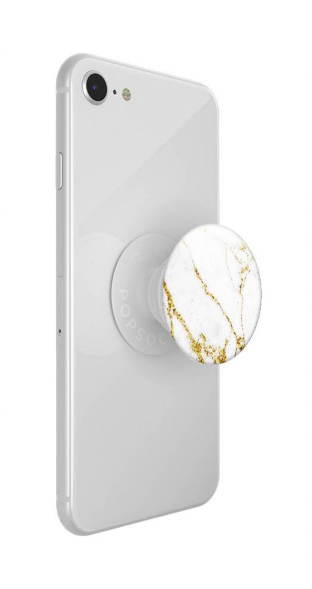 PopSockets X HappyCase PopGrip PopTop Greep en Standaard Wit Marmer afbeelding 11