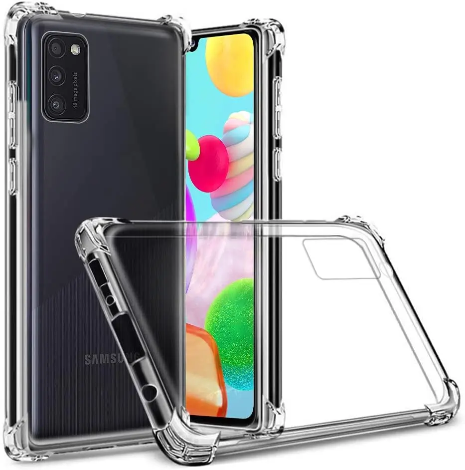 Samsung Galaxy A41 Hoesje Schokbestendig en Dun TPU Back Cover Transparant afbeelding 1