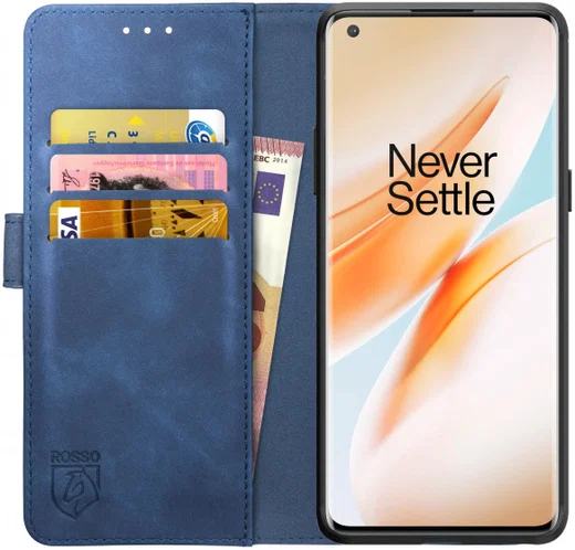 Rosso Element OnePlus 8 Pro Hoesje Book Cover Blauw afbeelding 1