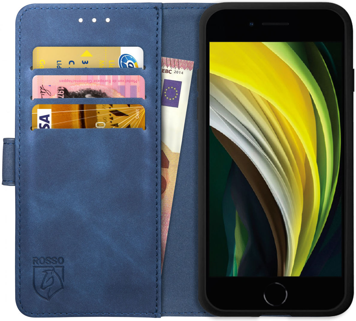 Rosso Element Apple iPhone SE (2020/2022) Hoesje Book Cover Blauw afbeelding 1