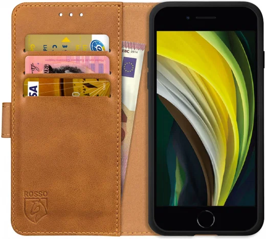 Rosso Element Apple iPhone SE (2020/2022) Hoesje Book Cover Lichtbruin afbeelding 1