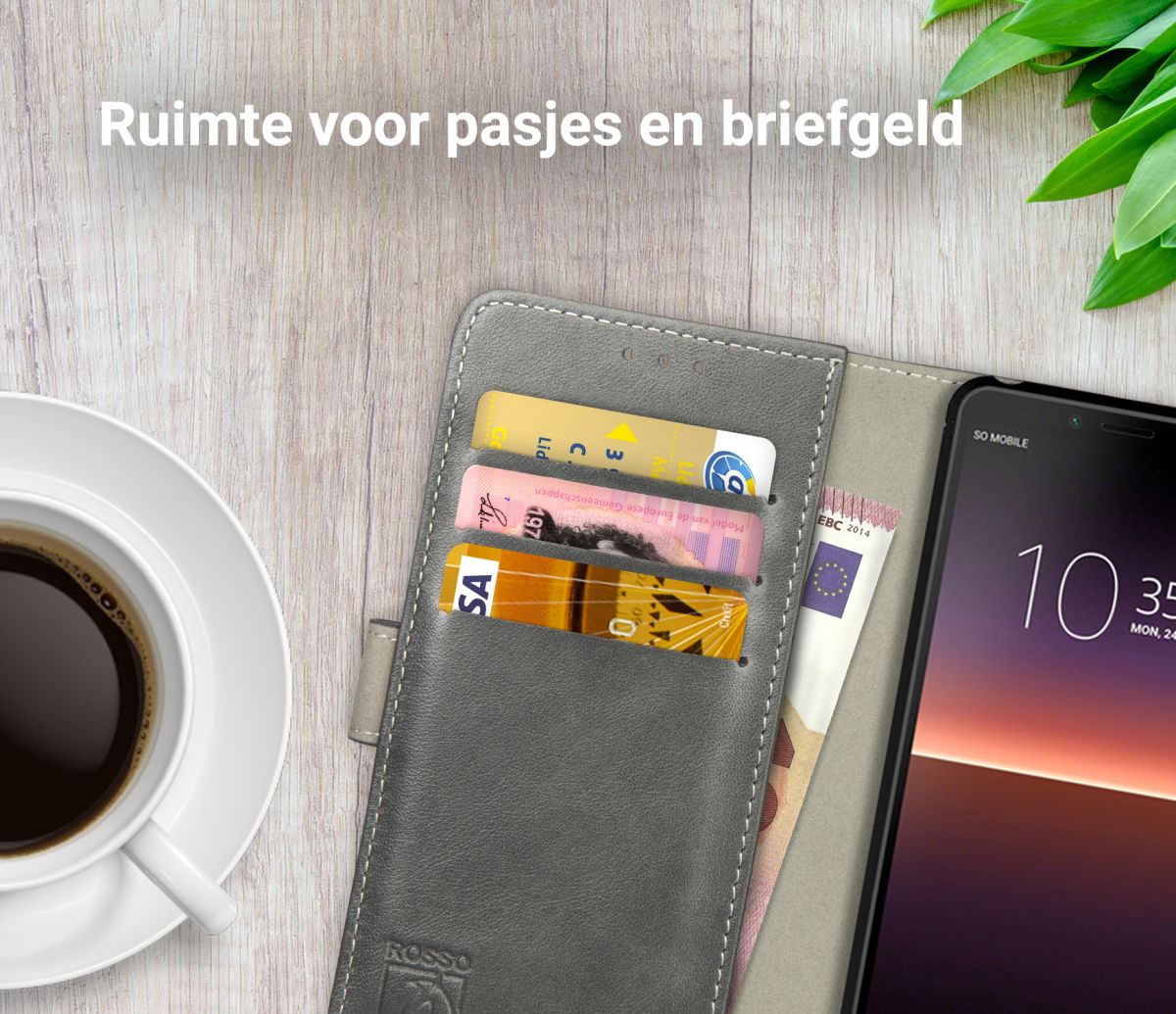 Rosso Element Sony Xperia 10 II Hoesje Book Cover Grijs afbeelding 8