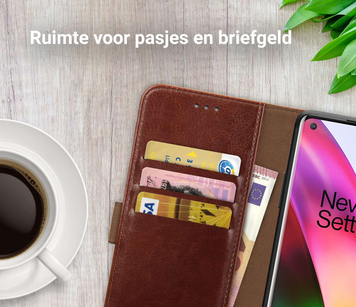 Rosso Element OnePlus 8 Hoesje Book Cover Bruin afbeelding 9