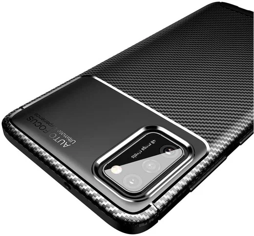 Samsung Galaxy A41 Hoesje Geborsteld Carbon Zwart afbeelding 4
