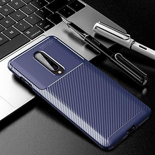 OnePlus 8 Siliconen Carbon Hoesje Blauw afbeelding 4