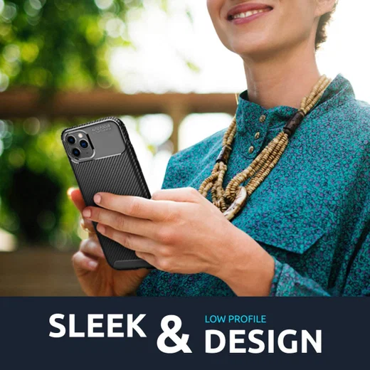 Sony Xperia 1 II Hoesje Siliconen Carbon TPU Back Cover Zwart afbeelding 5