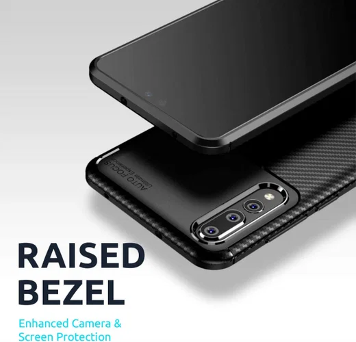 Sony Xperia 1 II Hoesje Siliconen Carbon TPU Back Cover Zwart afbeelding 6