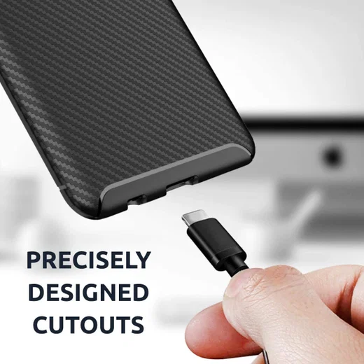 Sony Xperia 1 II Hoesje Siliconen Carbon TPU Back Cover Zwart afbeelding 7