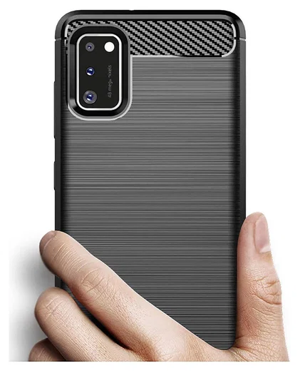 Samsung Galaxy A41 Geborsteld TPU Hoesje Zwart afbeelding 4