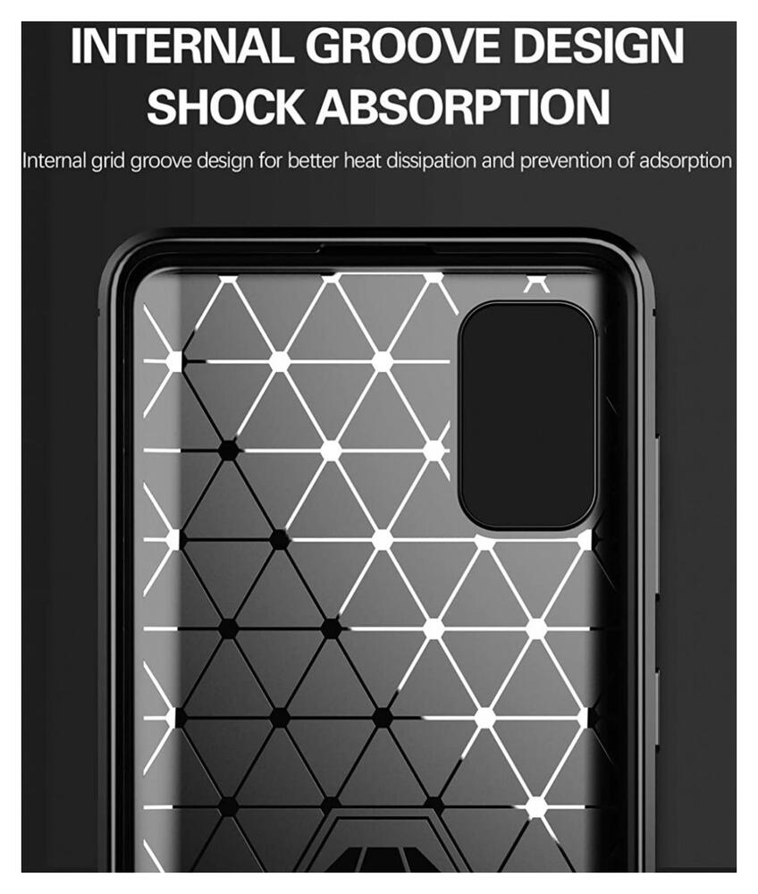 Samsung Galaxy A41 Geborsteld TPU Hoesje Zwart afbeelding 5