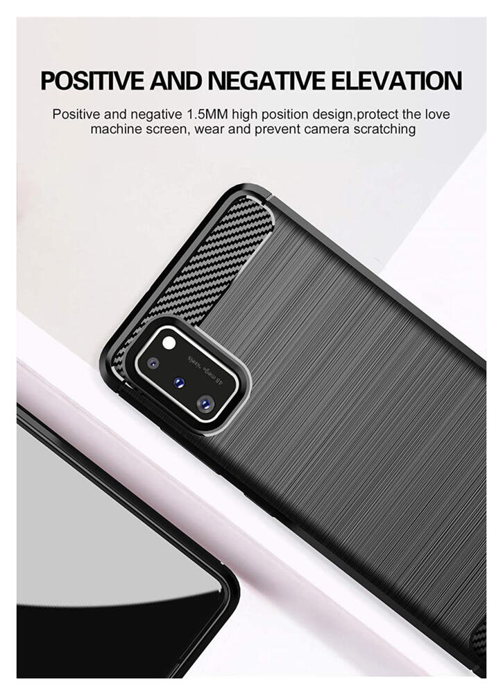 Samsung Galaxy A41 Geborsteld TPU Hoesje Zwart afbeelding 7