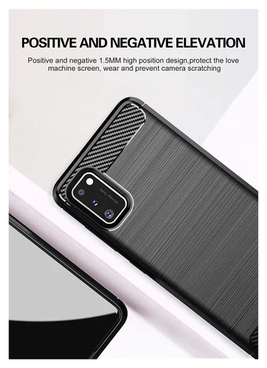 Samsung Galaxy A41 Geborsteld TPU Hoesje Zwart afbeelding 7